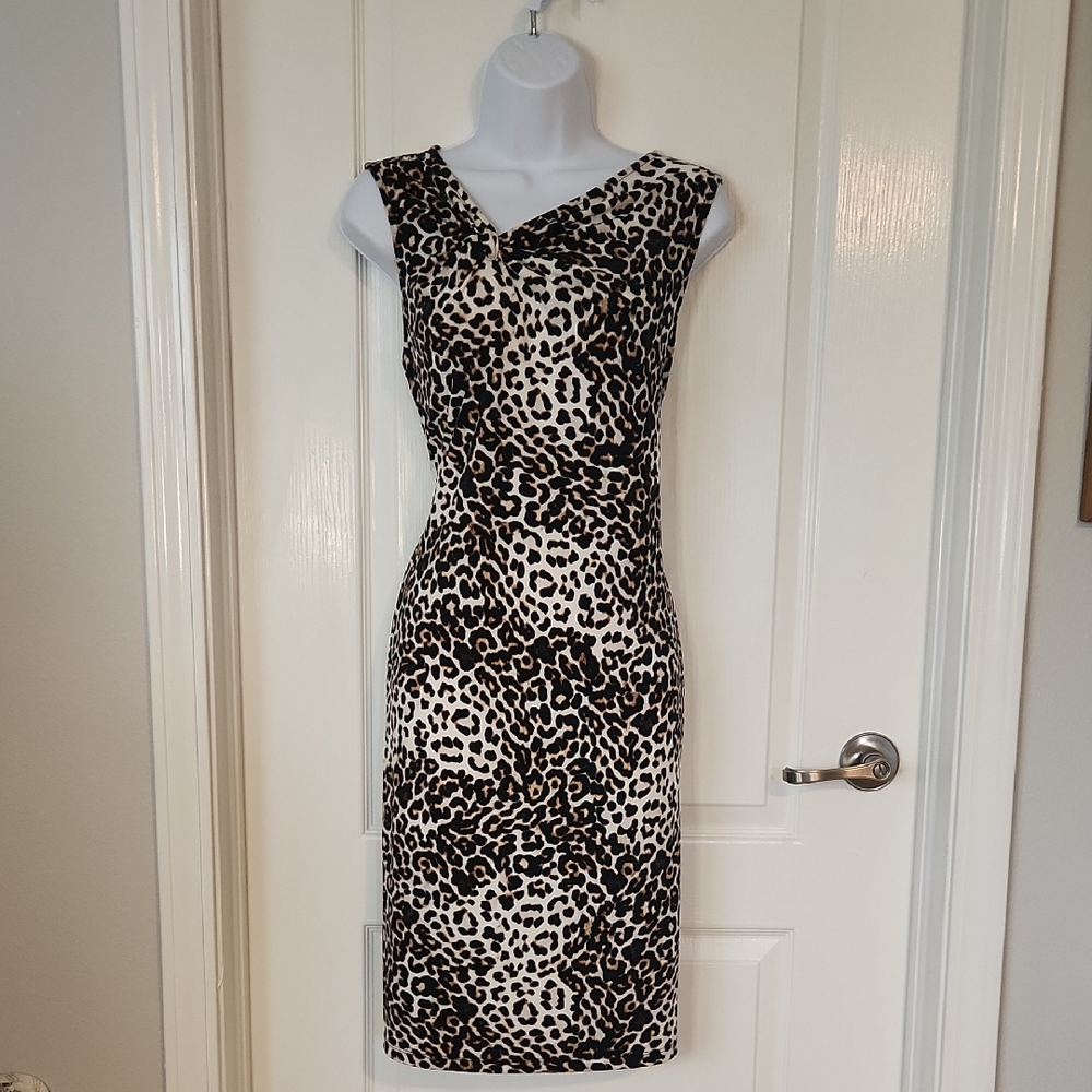 Chico's Leopard Print Stretch Sheath Dress